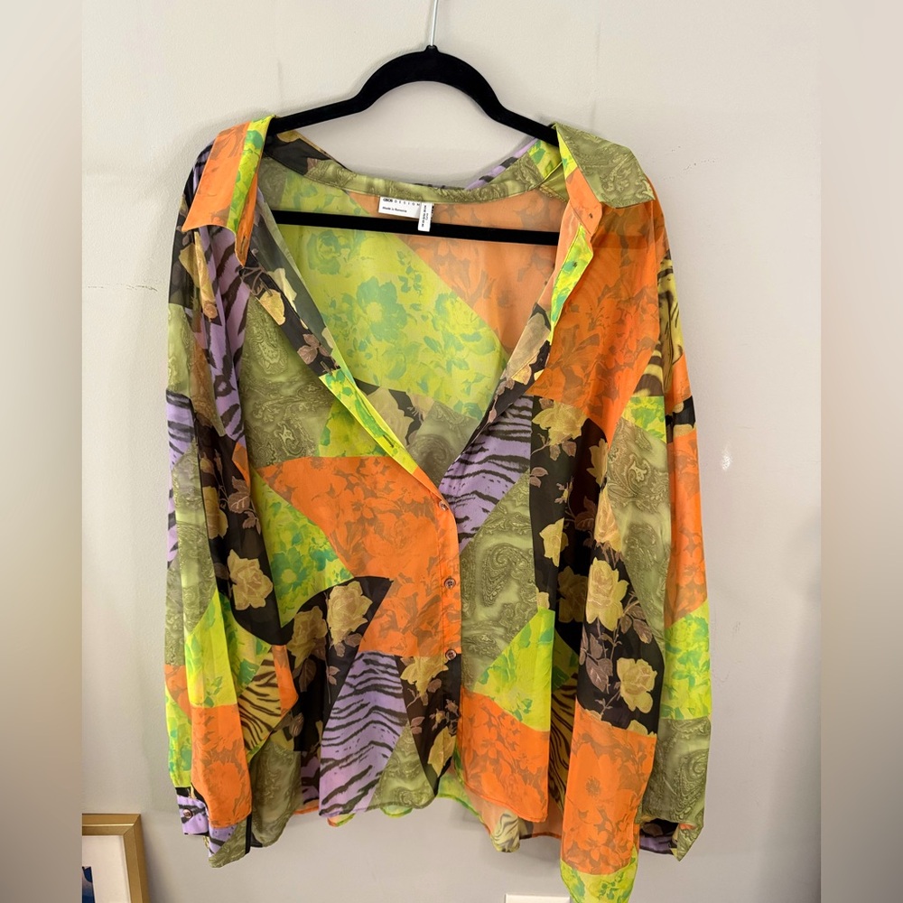 Plus Size ASOS Design Sheer Button Up